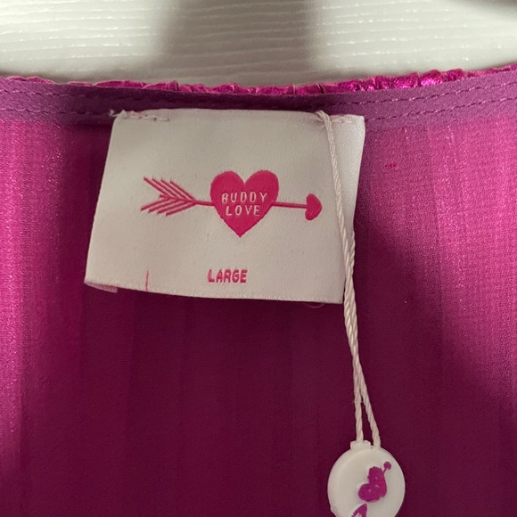 NWT Buddy Love Evie Metallic Long Sleeve Maxi Dress - Picture 6 of 9